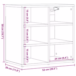 vidaXL Shoe Cabinet Hallway Wall Mounted Shoe Storage Rack Shelf Cupboard - old wood, 2 pcs - Additional view 9