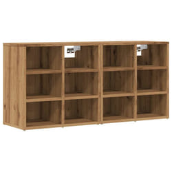vidaXL Shoe Cabinet Hallway Wall Mounted Shoe Storage Rack Shelf Cupboard - artisan oak, 2 pcs