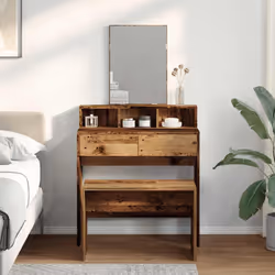 vidaXL Dressing Stool Engineered Wood Home Stool Dressing Table Multi Colours - old wood