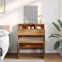 vidaXL Dressing Stool Engineered Wood Home Stool Dressing Table Multi Colours - artisan oak