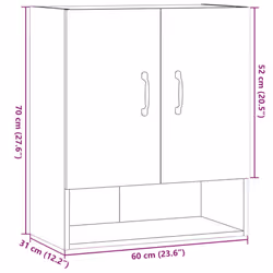 vidaXL Wall Cabinet Hanging Storage Cabinet Wall Cupboard Engineered Wood - old wood