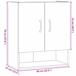 vidaXL Wall Cabinet Hanging Storage Cabinet Wall Cupboard Engineered Wood - artisan oak - Additional view 10