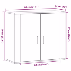 vidaXL Sideboard Side Cabinet Storage Cupboard Home Organiser Engineered Wood - oak - Additional view 8