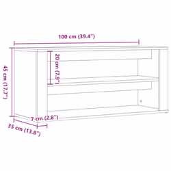 vidaXL Shoe Rack Hallway Shoe Storage Cupboard Shoe Cabinet Engineered Wood - old wood - Additional view 8