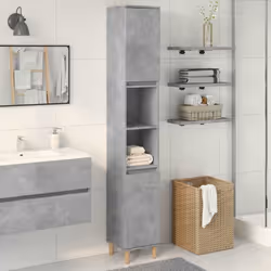 vidaXL Bathroom Cabinet Storage Unit Vanity Unit Concrete Grey Engineered Wood - Additional view 2