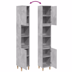vidaXL Bathroom Cabinet Storage Unit Vanity Unit Concrete Grey Engineered Wood - Additional view 7