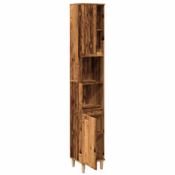vidaXL Bathroom Cabinet Cupboard Tallboy Unit Storage Cabinet Engineered Wood - old wood - Additional view 4