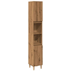 vidaXL Bathroom Cabinet Cupboard Tallboy Unit Storage Cabinet Engineered Wood - artisan oak