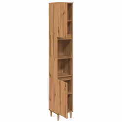 vidaXL Bathroom Cabinet Cupboard Tallboy Unit Storage Cabinet Engineered Wood - artisan oak - Additional view 4