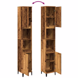 vidaXL Bathroom Cabinet Sink Cupboard Vanity Unit Old Wood Engineered Wood - Additional view 7