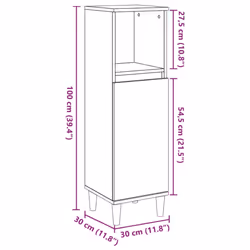 vidaXL Bathroom Cabinet Cupboard Washroom Storage Cabinet Engineered Wood - artisan oak