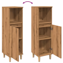vidaXL Bathroom Cabinet Cupboard Washroom Storage Cabinet Engineered Wood - artisan oak - Additional view 7