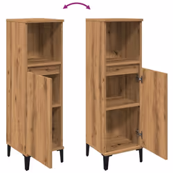 vidaXL Bathroom Cabinet Artisan Oak 30x30x100 cm Engineered Wood - artisan oak - Additional view 7