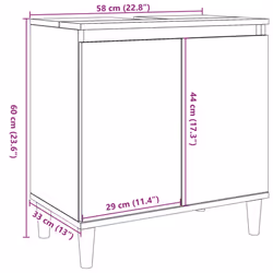 vidaXL Sink Cabinet Vanity Unit Storage Cupboard Concrete Grey Engineered Wood - Additional view 9