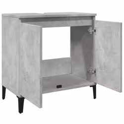 vidaXL Sink Cabinet Vanity Unit Storage Cupboard Concrete Grey Engineered Wood - Additional view 4