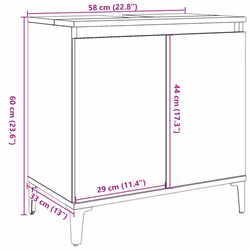 vidaXL Sink Cabinet Vanity Unit Storage Cupboard Concrete Grey Engineered Wood - Additional view 9