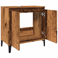 vidaXL Sink Cabinet Vanity Unit Storage Cupboard Engineered Wood - old wood - Additional view 4
