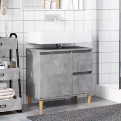 vidaXL Sink Cabinet Vanity Unit Storage Cupboard Concrete Grey Engineered Wood