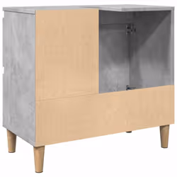 vidaXL Sink Cabinet Vanity Unit Storage Cupboard Concrete Grey Engineered Wood - Additional view 6