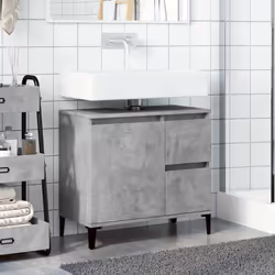vidaXL Sink Cabinet Vanity Unit Storage Cupboard Concrete Grey Engineered Wood