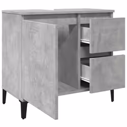 vidaXL Sink Cabinet Vanity Unit Storage Cupboard Concrete Grey Engineered Wood - Additional view 4