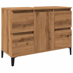 vidaXL Sink Cabinet Vanity Unit Storage Cupboard Engineered Wood - artisan oak