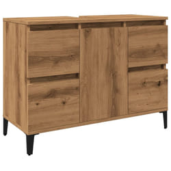 vidaXL Sink Cabinet Vanity Unit Storage Cupboard Engineered Wood - artisan oak