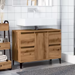vidaXL Sink Cabinet Vanity Unit Storage Cupboard Engineered Wood - artisan oak