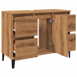 vidaXL Sink Cabinet Vanity Unit Storage Cupboard Engineered Wood - artisan oak - Additional view 4