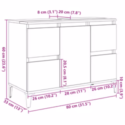 vidaXL Sink Cabinet Vanity Unit Storage Cupboard Engineered Wood - artisan oak - Additional view 9