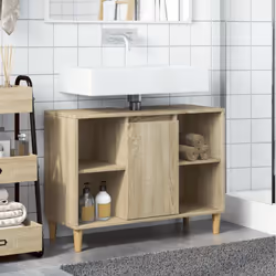 vidaXL Bathroom Cabinet Toilet Cupboard Vanity Unit Sonoma Oak Engineered Wood - Additional view 4