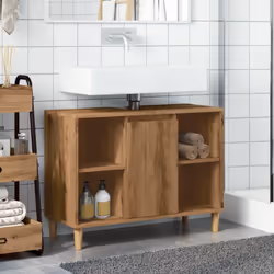 vidaXL Sink Cabinet Vanity Unit Storage Under Sink Cabinet Engineered Wood - artisian oak