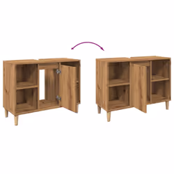 vidaXL Sink Cabinet Vanity Unit Storage Under Sink Cabinet Engineered Wood - artisian oak - Additional view 7