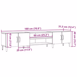 vidaXL TV Cabinet TV Stand Media Cabinet TV Unit Old Wood Engineered Wood - old wood - Additional view 9