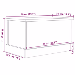 vidaXL Storage Box Garden Tool Chest Outdoor Storage Bin Box Engineered Wood - old wood, 30 x 50 x 28 cm - Additional view 3