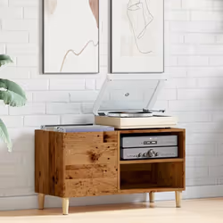vidaXL Record Cabinet Record Player Stand Sideboard Old Wood Engineered Wood - old wood - Additional view 2