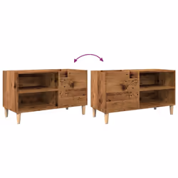 vidaXL Record Cabinet Record Player Stand Sideboard Old Wood Engineered Wood - old wood - Additional view 6