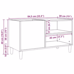 vidaXL Record Cabinet Record Player Stand Sideboard Old Wood Engineered Wood - artisan oak