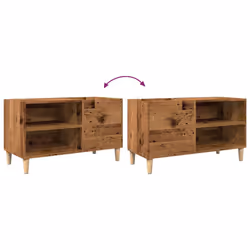 vidaXL Record Cabinet Record Player Stand Sideboard Old Wood Engineered Wood - artisan oak - Additional view 6