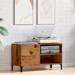vidaXL Record Cabinet Sideboard Storage Cabinet Engineered Wood - old wood