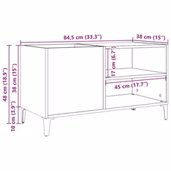 vidaXL Record Cabinet Sideboard Storage Cabinet Engineered Wood - old wood