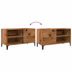 vidaXL Record Cabinet Sideboard Storage Cabinet Engineered Wood - old wood - Additional view 6