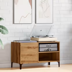 vidaXL Record Cabinet Sideboard Storage Cabinet Engineered Wood - artisan oak