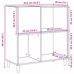 vidaXL Record Cabinet Sideboard Storage Cabinet Engineered Wood - old wood - Additional view 9