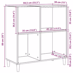 vidaXL Record Cabinet Sideboard Storage Cabinet Engineered Wood - artisan oak