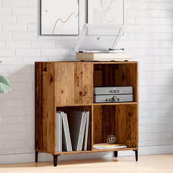 vidaXL Record Cabinet Sideboard Storage Cabinet Engineered Wood - old wood