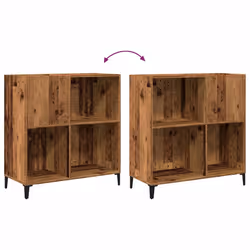 vidaXL Record Cabinet Sideboard Storage Cabinet Engineered Wood - old wood - Additional view 6