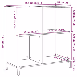vidaXL Record Cabinet Sideboard Storage Cabinet Engineered Wood - artisan oak