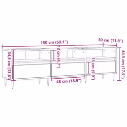 vidaXL TV Cabinet TV Stand TV Unit Media Cabinet Old Wood Engineered Wood - artisan oak - Additional view 9