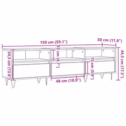 vidaXL TV Cabinet TV Stand Media Cabinet TV Unit Old Wood Engineered Wood - artisan oak - Additional view 9